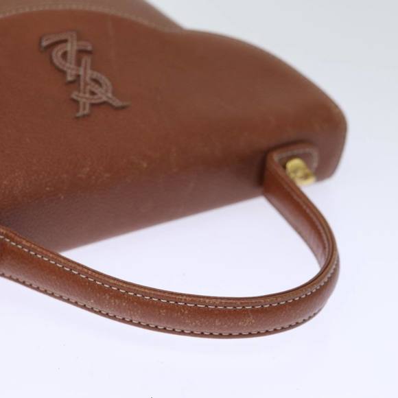 SAINT LAURENT Hand Bag Leather 2way Brown Auth am6206 - Picture 7 of 16